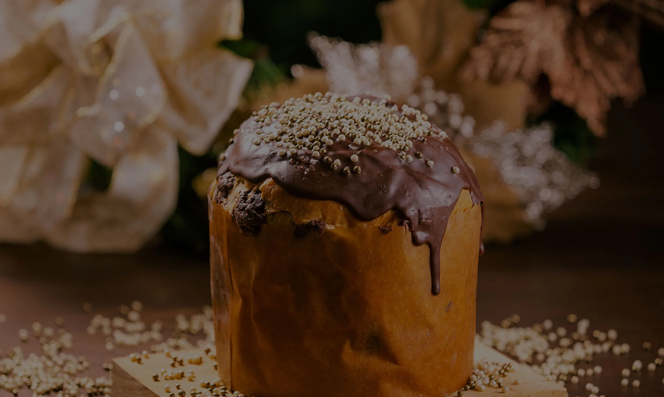 panettone con copertura al cioccolato